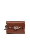 Valentino Garavani Small Rockstud Crossbody Bag In Brown