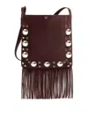 Valentino Fringed Eyelet-embellished Suede Shoulder Bag In Brown