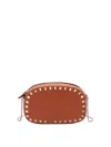 Valentino Garavani Rockstud Leather Mini Bag In Brown