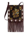 Valentino Nellcote Jacquard Fringed Crossbody Bag In Multicolour