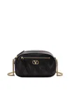 Valentino Black Quiltie 67 Camera Crossbody Bag In Black