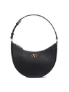 Valentino Garavani Vlogo Signature Mini Leather Hobo Bag In Black