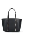 Valentino Women's Leather Medium Rockstud Handbag In Black