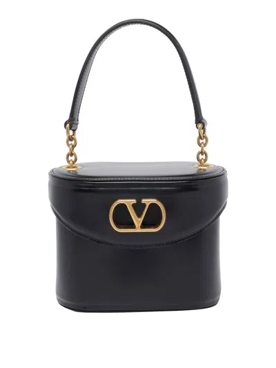 Valentino Garavani Vain Vanity Bucket Leather Crossbody Bag In Black