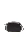 Valentino Borsa A Tracolla Rockstud In Pelle Nera Donna In Black