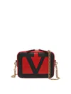 Valentino Viva Superstar Two-tone Leather Shoulder Bag In Red
