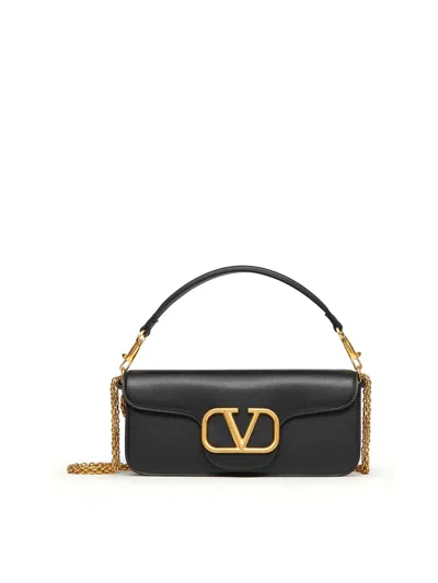 Valentino Garavani Loc Shoulder Bag In Calfskin In Black