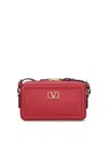 Valentino Garavani Alltime Leather Shoulder Bag With Vlogo Signature Detail In Red