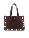 Valentino Suede Shoulder Bag With Maxi Metal Studs