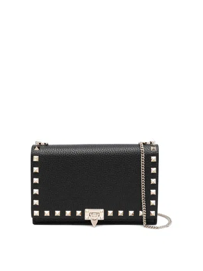 Valentino Garavani Rockstud Leather Mini Bag In Black