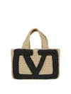Valentino Small Tote Viva Superstar Crochet Rafia In Sand