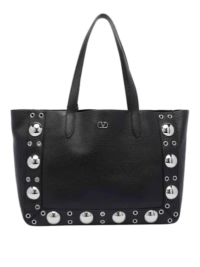 Valentino Garavani Medium Nellcote Shopping Bag In Black