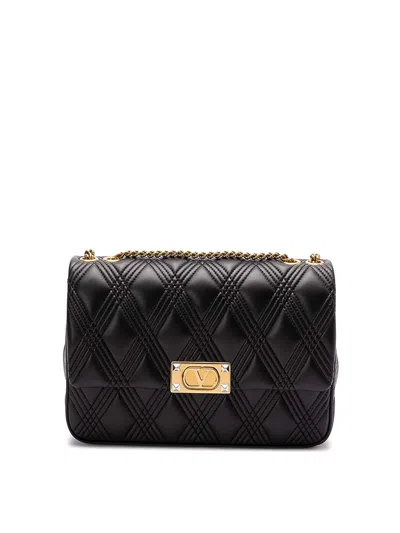 Valentino Garavani Quiltie 67 Shoulder Bag In Black