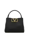 Valentino All Time Medium Textured-leather Shoulder Bag In Black