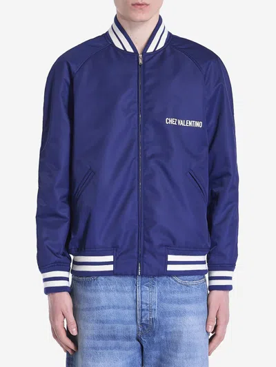 Valentino Garavani Man Jacket Blue Size 42 Polyamide
