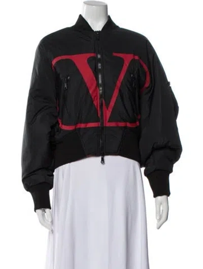 Pre-owned Valentino Bomber Jacket In Black