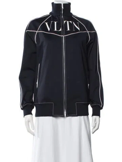 Pre-owned Valentino Bomber Jacket In Blue