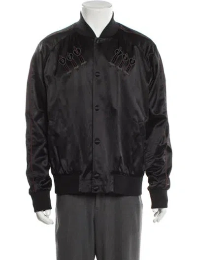 Pre-owned Valentino Bomber Jacket In Gray