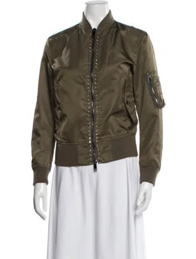 Pre-owned Valentino Bomber Jacket In Green