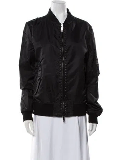 Pre-owned Valentino Bomber Jacket W/ Tags In Black