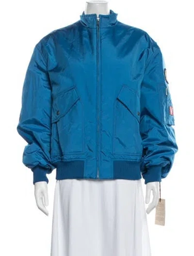 Pre-owned Valentino Bomber Jacket W/ Tags In Blue