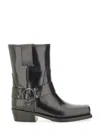 Valentino Black Leather Biker Rockstud Ankle Boots