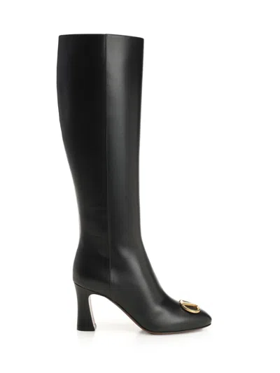 Valentino Garavani Boot | Vlogo Signature | T. 80 | Vitello/antique Brass Logo Boots Black