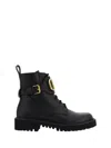 Valentino Go Logo Embellished Leather Ankle Boots In Black