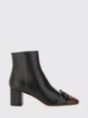 Valentino Bow Detail Block Heel Ankle Boots In Black