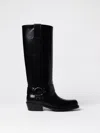 Valentino Rockstud Biker Knee-high Leather Boots In Schwarz