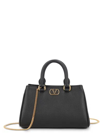 Valentino Garavani Borsa A Mano "vlogo Signature" Mini In Black