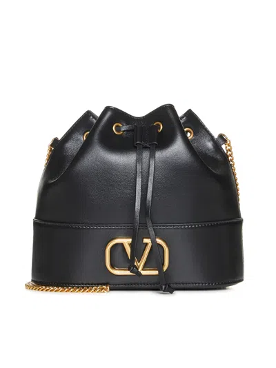 Valentino Garavani Borsa A Secchiello Vlogo Signature Mini In Black