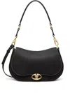 Valentino Garavani Medium Ohval Leather Shoulder Bag In Black
