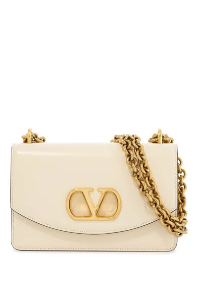 Valentino Garavani Vain Small Shoulder Bag In Shiny Calfskin Woman Butter Uni In Neutral