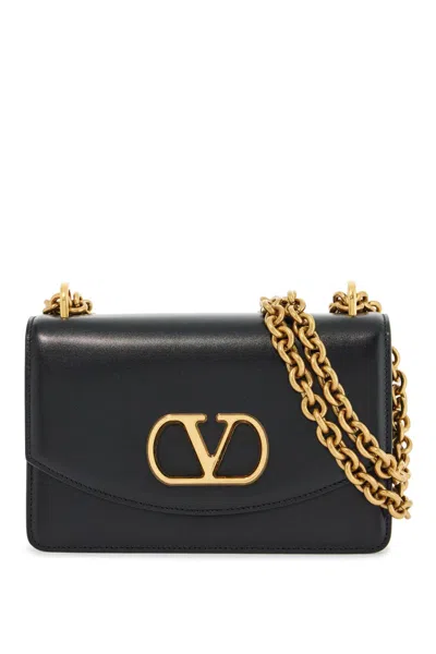 Valentino Garavani Small Leather Shoulder Bag With Adjustable Chain-link Strap In Black