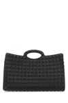 Valentino Black Rubber Le Troisiã¨me Shopping Bag In Black