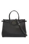Valentino Garavani Borsa Tote In Pelle Nera Con Manici E Tracolla Women In Black
