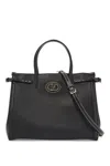 Valentino Garavani Borsa Tote In Pelle Nera Con Manici E Tracolla Women In Black
