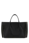 Valentino Structured Rockstud Leather Handbag With Metal Studs