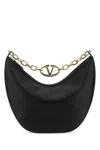 Valentino Black Leather Medium Hobo Vlogo Moon Shoulder Bag