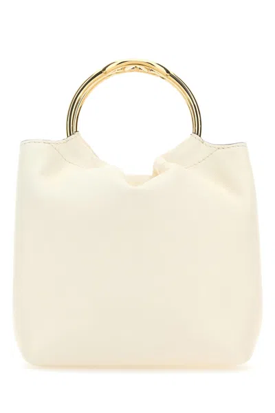 VALENTINO GARAVANI VALENTINO GARAVANI IVORY LEATHER BUCKET BAG