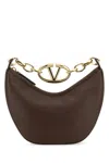 Valentino Brown Leather Mini Hobo Vlogo Moon Handbag