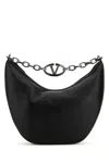 Valentino Black Leather Hobo Vlogo Moon Shoulder Bag