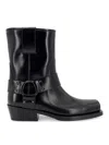 Valentino Garavani Women Biker Leather Boots With Iconic Studs In Negro