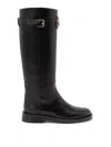 Valentino Garavani Vlogo Signature Calfskin Boot 30mm Woman Black 41.5 In Black