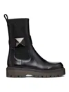 Valentino Garavani One Stud Beatle Round Toe Boots In Black