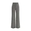 Valentino Wool Woven Flare Pants In Gray