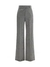 Valentino Wool Woven Flare Pants In Gray