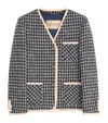 Valentino Boucle Wool Blend Jacket With Contrast Trim