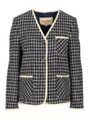 Valentino Boucle Wool Blend Jacket With Contrast Trim In Multi